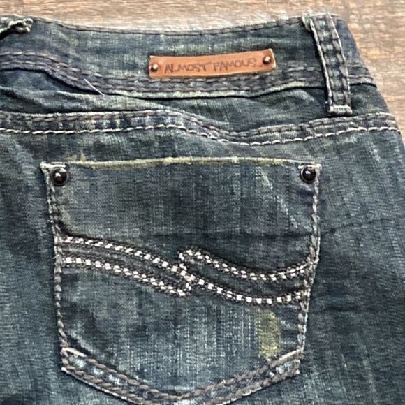 Almost Famous Black Flare Wide Leg Jeans Size 9 - Picture 7 of 10